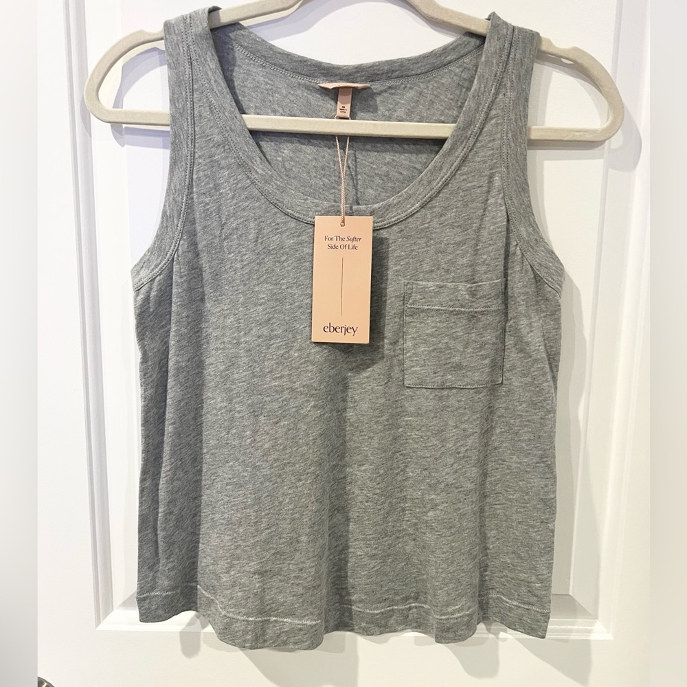 NWT Eberjey Aloe Infused Cotton Tank Heather Grey Size XS - Picture 3 of 8